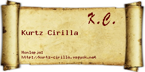 Kurtz Cirilla névjegykártya